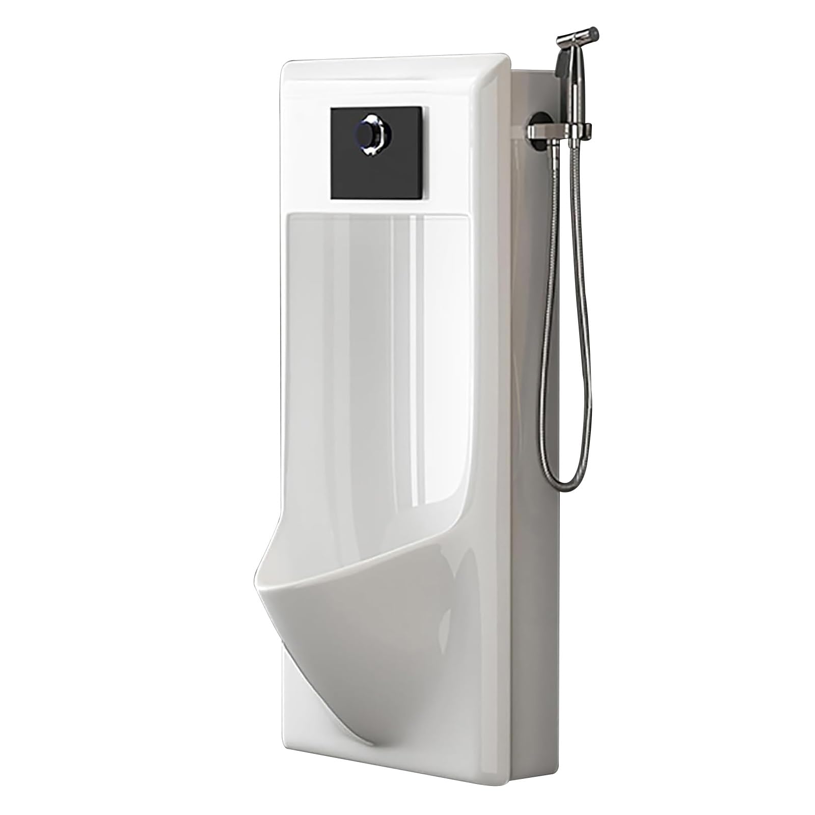 Orinatoi in Ceramica per Uomo, Orinatoi per Bagno Maschile con Pistola a Spruzzo, Scarico con Sensore e Scarico Manuale a Pulsante, Antispruzzo, Adatti per Uso Domestico
