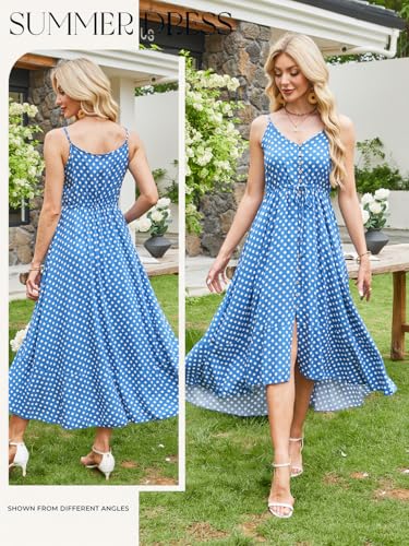 Image of BROVAVE Women's 2026 Summer Casual Boho Sundress Spaghetti Strap Midi Dress