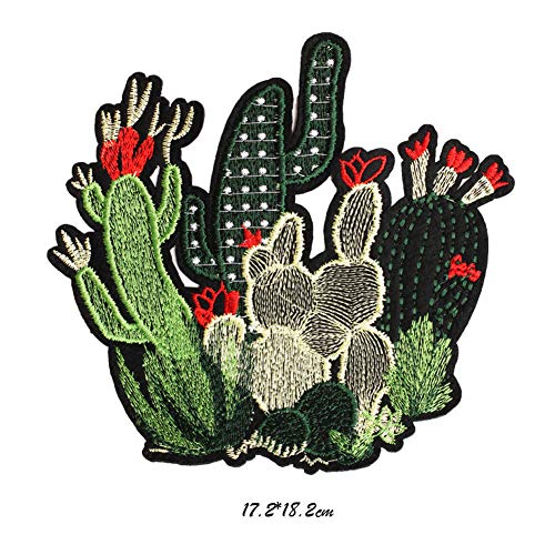 3D Cactus Embroidered Patches Diy Iron On Flowers Parches Embroidery Applique For Clothing Jeans T-Shirts Patchwork Badges 3 Pcs #TOP3