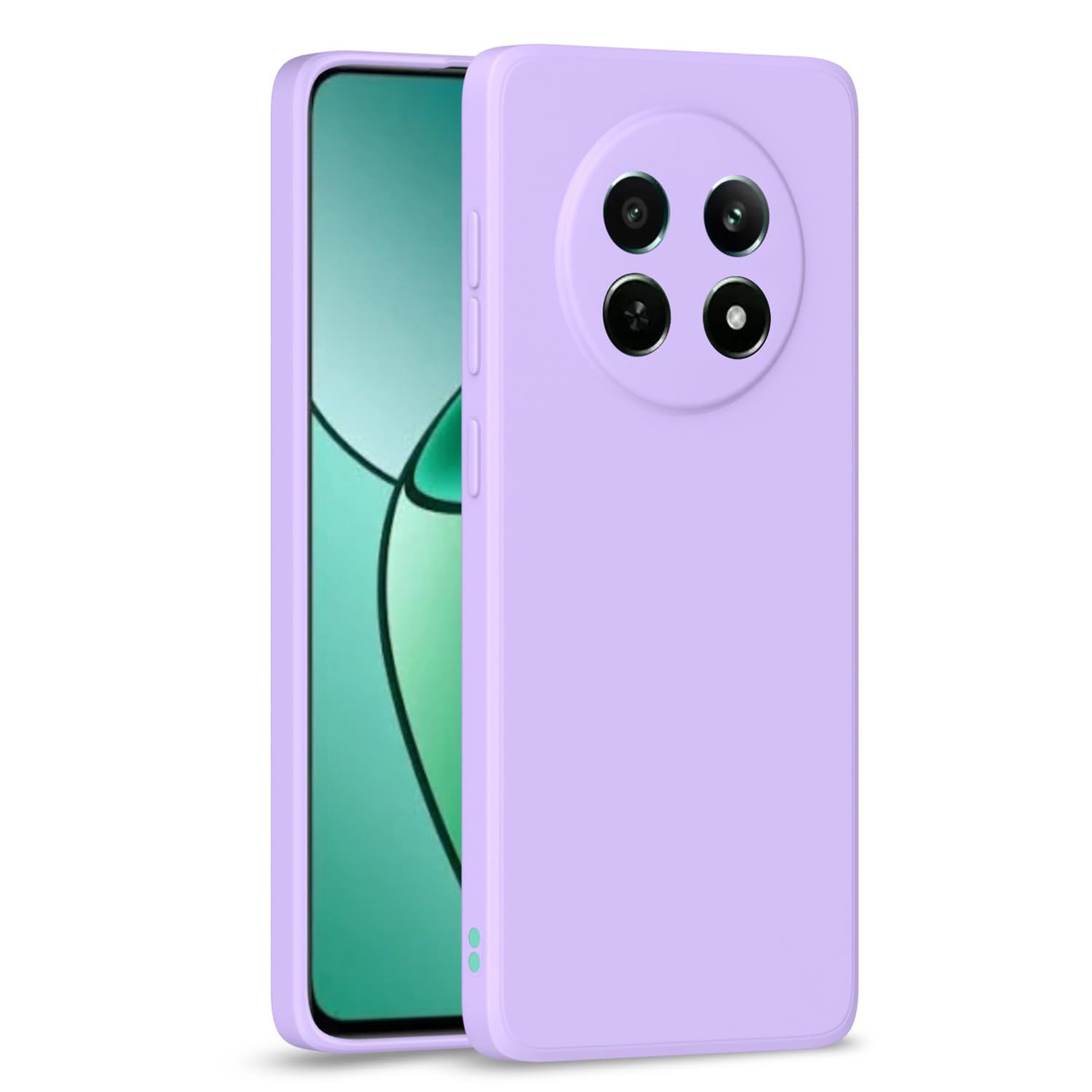 Amazon Basics Back Cover for Realme Narzo 70x 5G / N65 / Realme 13/12/12X 5G/C65 | Shockproof | Soft Matte Liquid Silicone | Camera Protection Bumper Case (Purple)