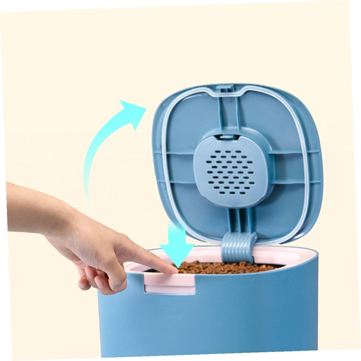 11l Sealed Pet Food Storage Bucket Moisture-proof Cat and Dog Food Container with Frosted Butterfly Wing Design for Cat and Dog Feeding