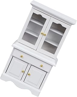 ibasenice Decoração De Casa De Boneca Toppers De Aniversário Para Bolos Estante Branca Menina Estante De Madeira Mini Armário Para Bonecas Armazenamento Em Miniatura Mini Estante De Madeira