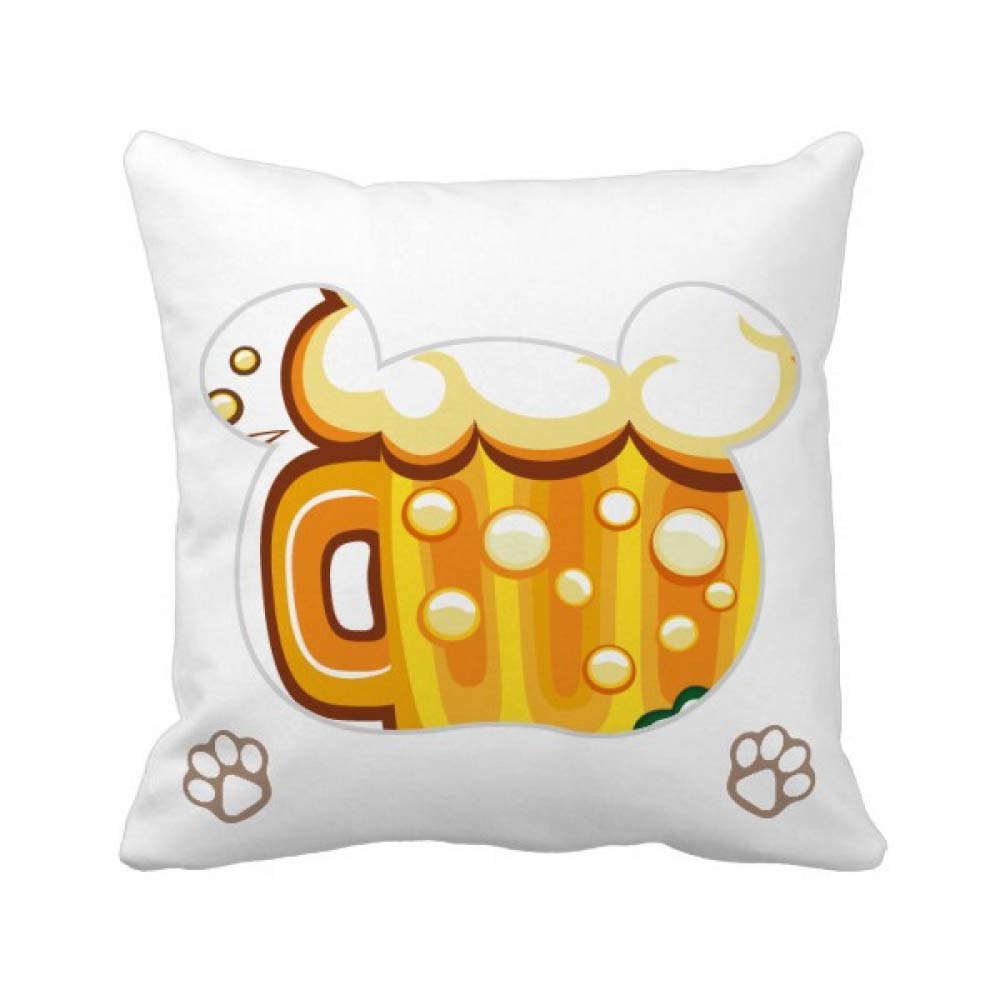 Housse de coussin carrée à motif ours celte et trèfle jaune