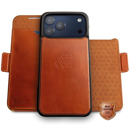 Dreem �{�v iphone 17 pro max �P�[�X�E�H���b�g�A����I�ȃX�}�[�g�t�H���X�^���h�AMagSafe�t�B�b�g�Ή��A�}�O�l�b�g���E���t���b�v�J�o�[�ARFID�ی�J�[�h�z���_�[�A�M�t�g�{�b�N�X����A[Fibonacci:Caramel]