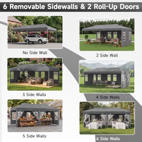 Image of Tangkula 10x20 Ft Pop Up Canopy with Center Lock