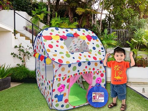 Image of Homecute Foldable Pop Up Hut Type Kids Toys Jumbo Size Play Tent House for Boys and Girls. (Big Size White-Printed)