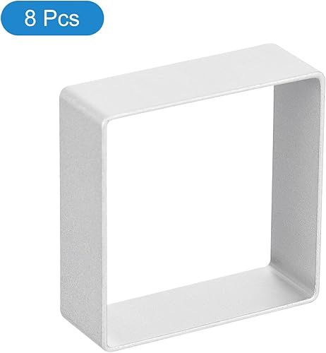 Miniatura 3 de uxcell Juego de 8 cortadores de galletas de metal, cortador de galletas cuadrado de aleación de aluminio, horneado de galletas para hacer pasteles,