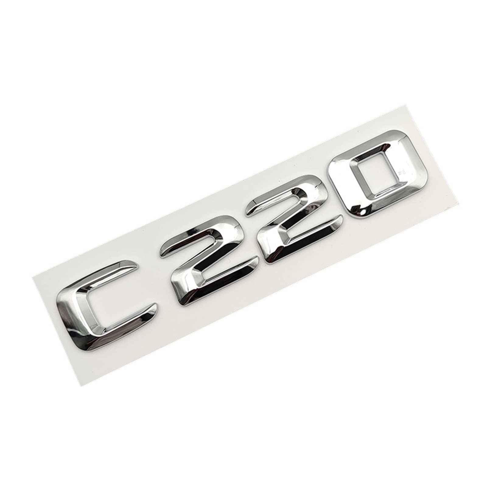SCHAAN 3D ABS Chrome Letters Car Rear Trunk Emblem Badge Sticker C43 C180 C200 C220 C300 C350 Logo Fit For Mercedes W205 W204 Accessories Car Stickers (Color : C220)