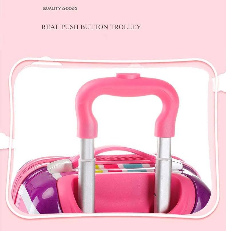 Image of ADSON Abs Kids Trolley 360 Rotating Luggage 360 Degree Wheels Princess Non-Breakable 20 Inch Kids Hardsided Suitcase with 4 Wheels, 360 Degree Wheel Travel Trolley Bag