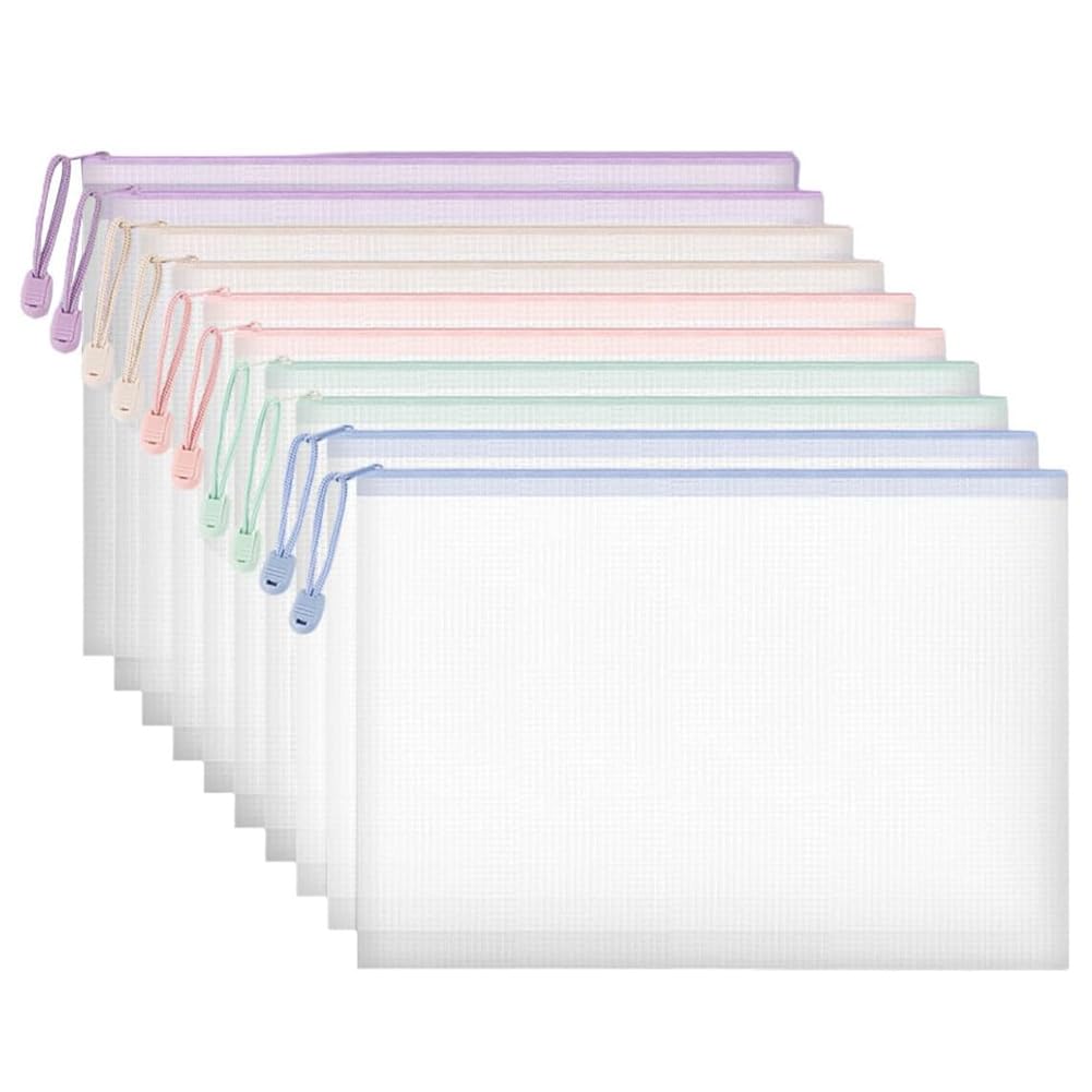 Amazon | ジッパー式ファイル袋 クリアファイル a4 10個入り 5色 領収