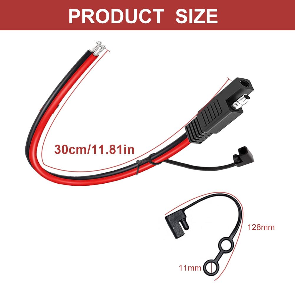 2 Cavi Prolunga SAE A 2 Pin - Per Pannelli Solari E Batterie Auto, 18AWG Impermeabili - Foto 7