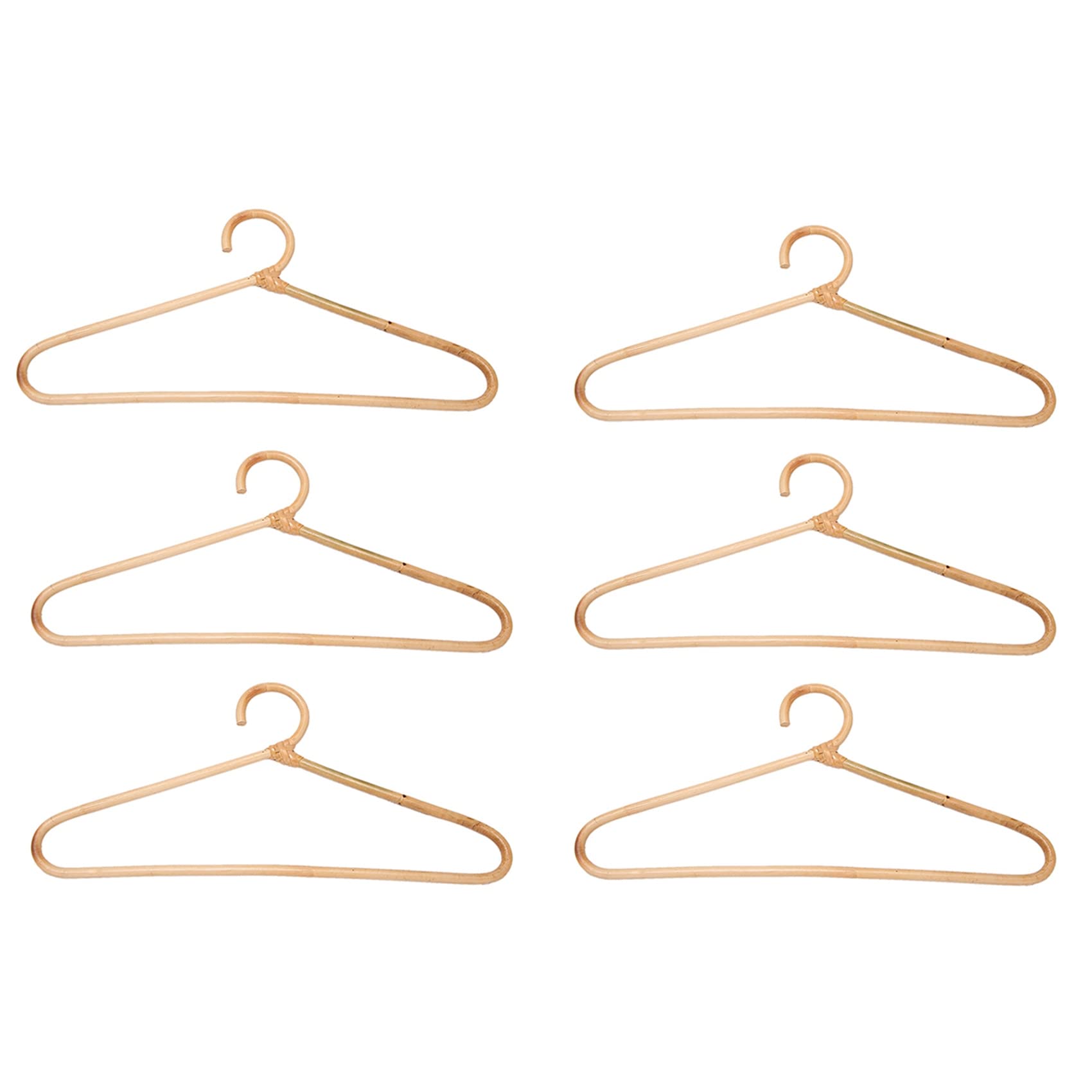 Hndhbfgrt 6X Rattan Clothes Hanger Style,Garments Organizer,Rack Adult Hanger,Room Decoration Hanger for Your Clothes.