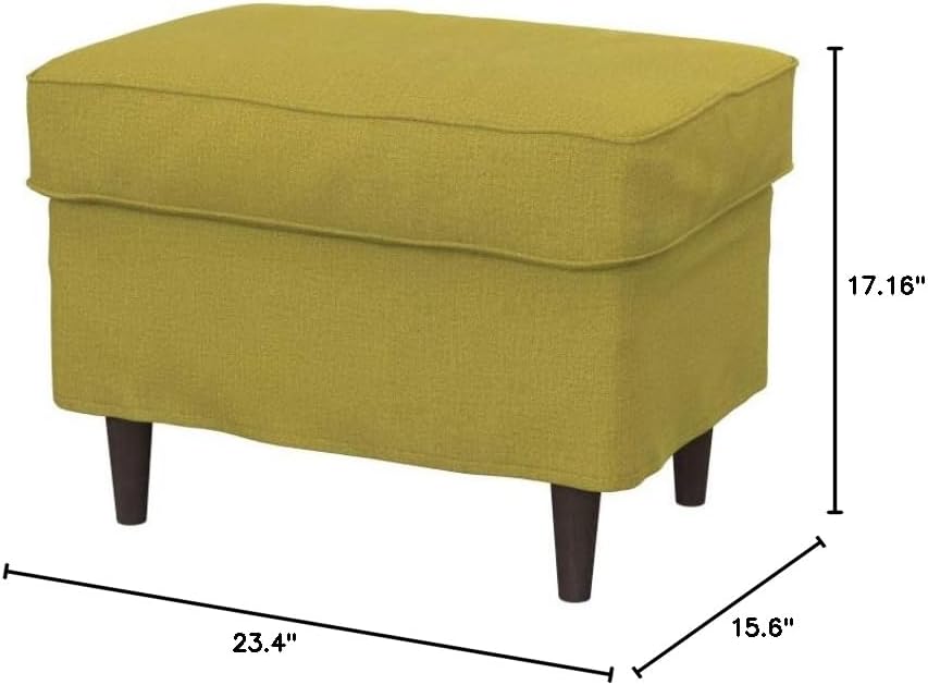 Soferia Replacement Compatible Cover for Strandmon Footstool, Fabric Softi Dark Yellow