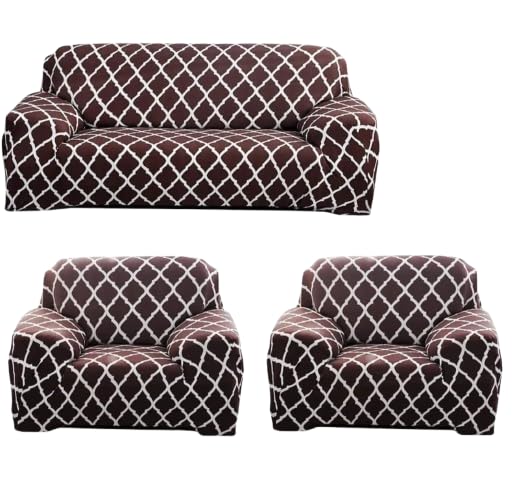 Image of HK Printed 5 Seater Sofa Cover Big Elasticity Cover Stretch Universal Sofa Slipcover 5 Seater (3 Seater Size 185-230cm and 1 Seater Size 90-145cm)