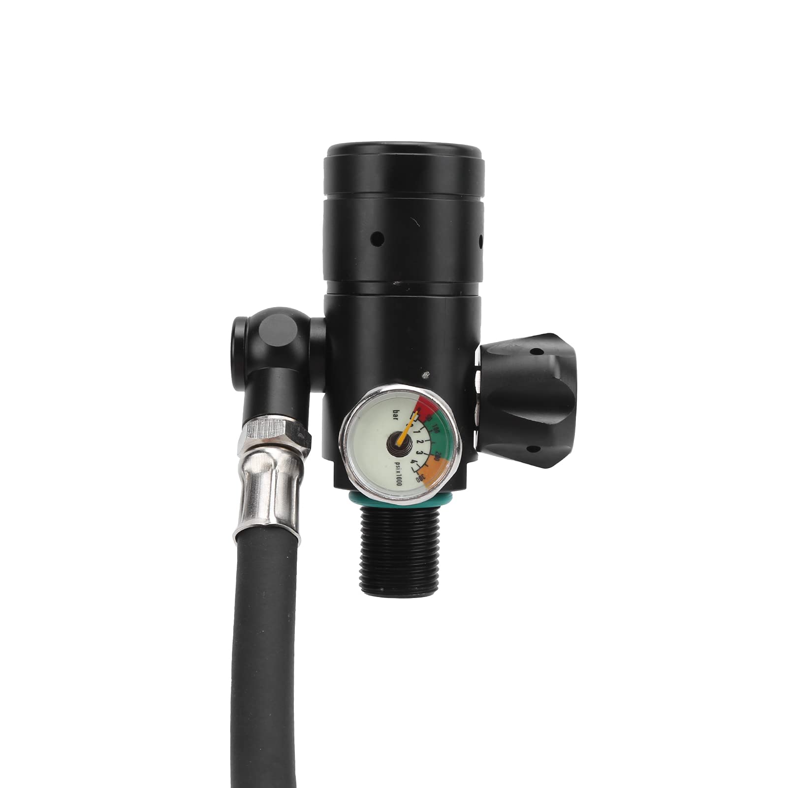 RiToEasysports Zestaw Regulatora do Nurkowania z głowicą Zaworu | Aluminium Lotnicze i Silikon Spożywczy, Maksymalne Ciśnienie 3000 PSI, Gwint M18x1.5, Luminescencyjny Wskaźnik Widoczny na