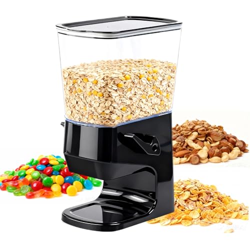 Ulluthu Dispensador de Cereales 3.2L para Encimera - No Aplasta los Cereales y Sin Migas - Diseño Desmontable para Lavar - Multiusos para Granola, Frutos Secos, Café, Galletas - Negro Ulluthu Dispensador de Cereales 3.2L para Encimera - No Aplasta los Cereales y Sin Migas - Diseño Desmontable para Lavar - Multiusos para Granola, Frutos Secos, Café, Galletas - Negro