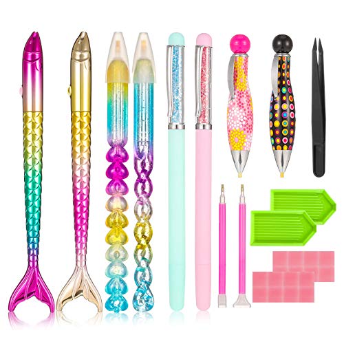 Firtink 5D Diamant-Malwerkzeuge, Enthlt 8 Diamant-Malstifte, 2 Kunststoffschalen, 2 Diamant-Klebestifte, 20 Leimton mit 1 Pinzette fr Heimwerker Cover