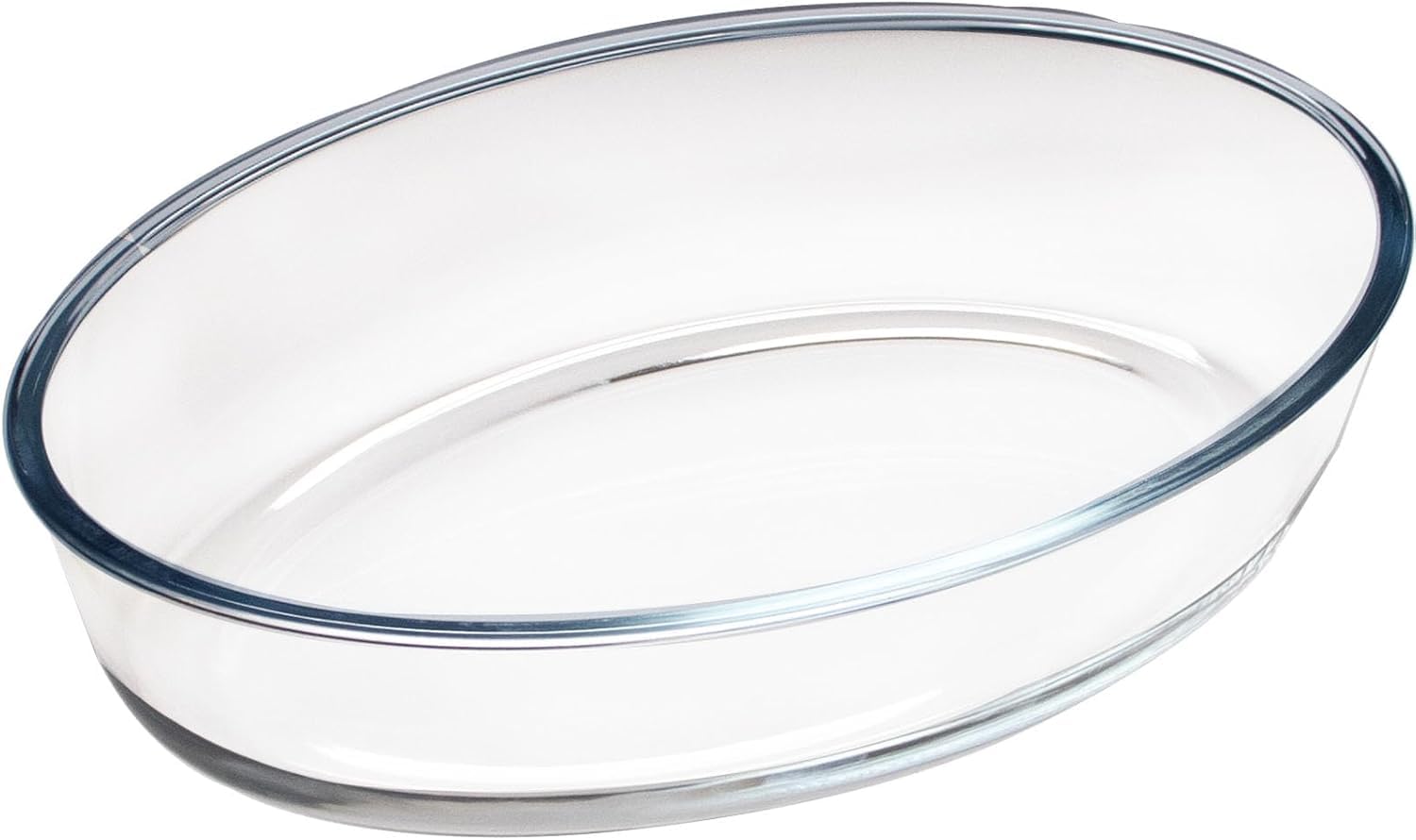 Phawta Glass Baking Dish Serving Tray, Transparent, Microwave Oven Dishwasher Freezer Safe, Oval (Big) - 2500 Ml