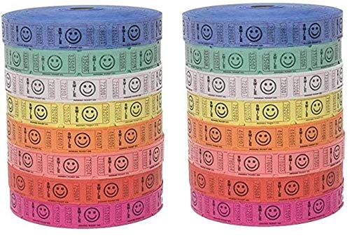 Raffle Tickets - 4 Rolls of 2000 Tickets) 8,000 Total Smile Raffle Tickets (4 Assorted Colors) (Pack