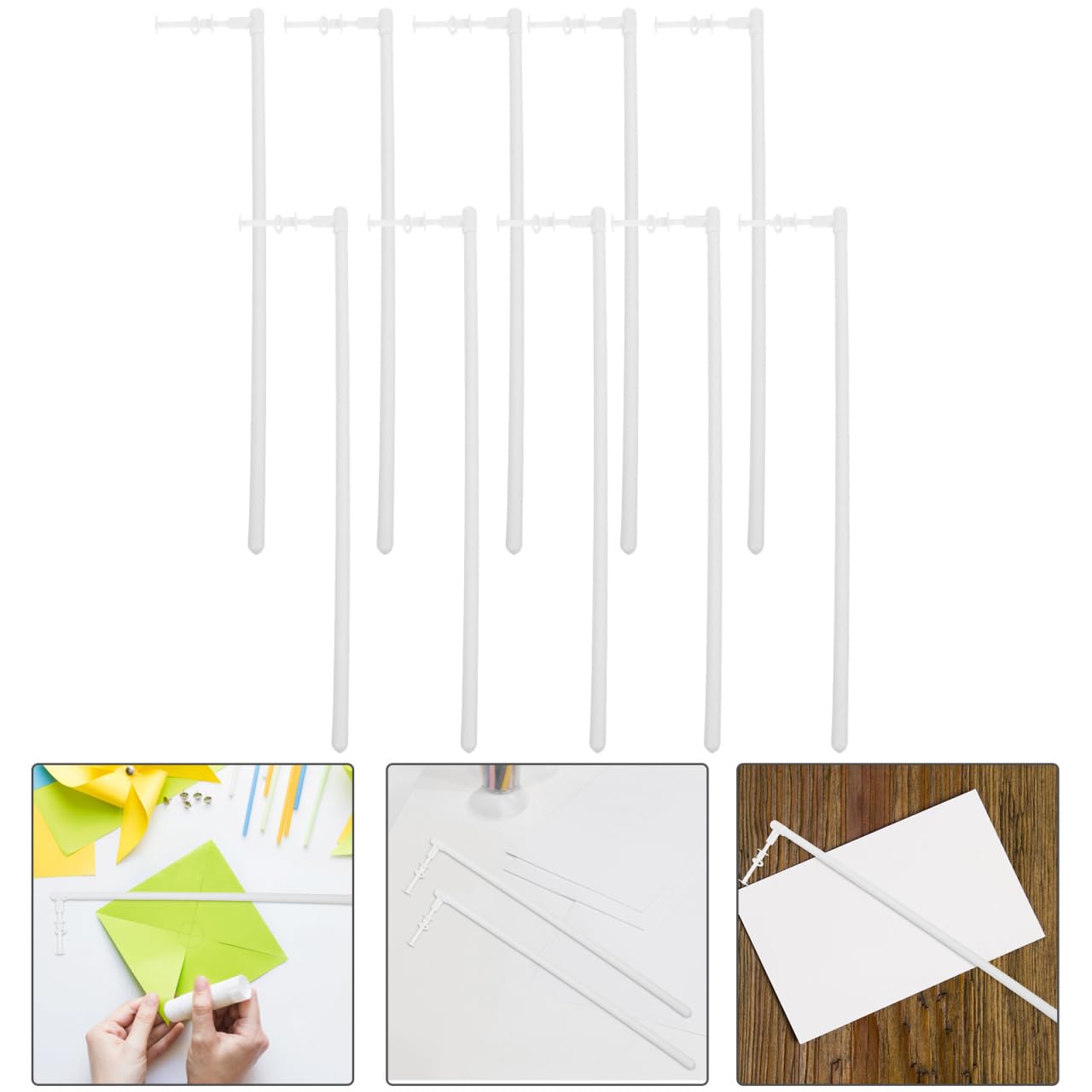10Piezas Varillas de Molinos de Viento Varillas de Repuesto de Plástico para Hacer Molinetes Accesorios de para Manualidades Decorativas