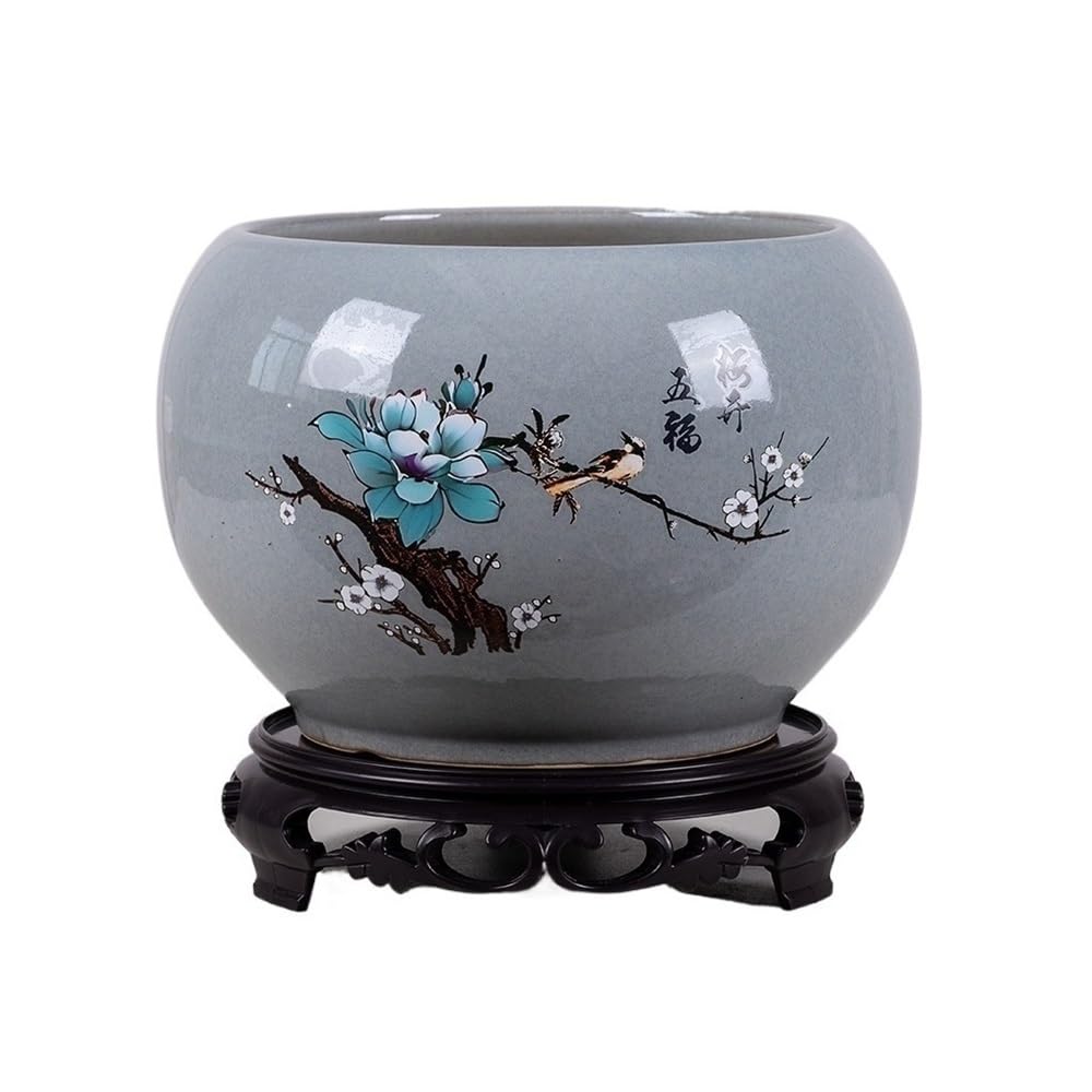 Z4T8M2K6G5 Indoor Plant Pots Indoor and Outdoor High-temperature Ceramic Flower Pots Large Plant with Bases and Drainage Holes Garden Planters
