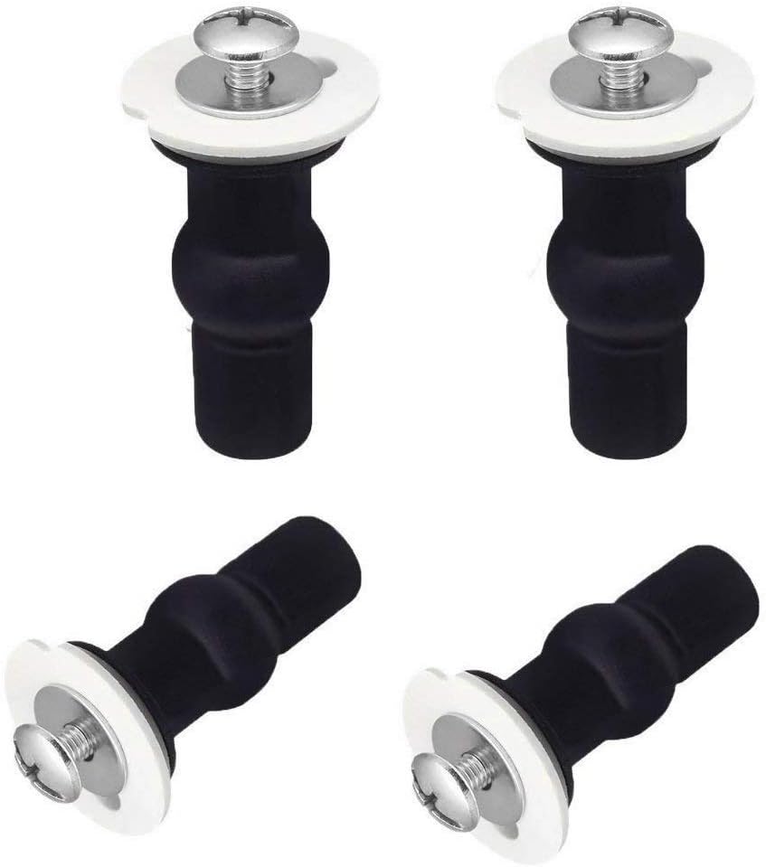 SelfTek 4 Pack Toilet Seat Bolts, Hinge Bolt Screws Toilet Seat Fixings Fix Expanding Rubber Top Nuts Screws Mount Seat Hardware Replacement Parts Kit (for 14-16mm hole toilet seats)
