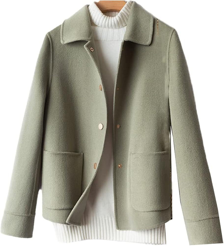 Double-Faced Cashmere Women Wool Coat Jacket Female Short