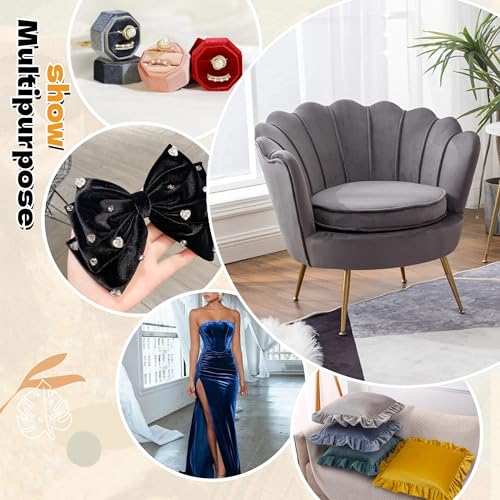 Maimaisuan Grey Velvet Fabric By The Yard,1 Yard 60 Inch Wide Soft Stretchy Velvet Cloth For Upholstery Sofa Chair Cover,Diy Sewing,Costume,Craft,Curtain thumb #6