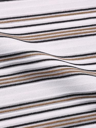 Image of The Indian Garage Co Men Boxy Fit Half Sleeves Vertical Striped Polo T-Shirt