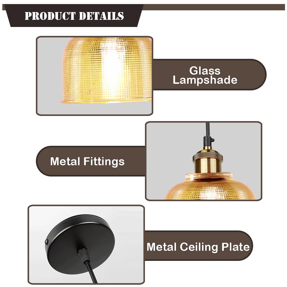 Lampadario a sospensione in vetro in stile industriale nordico