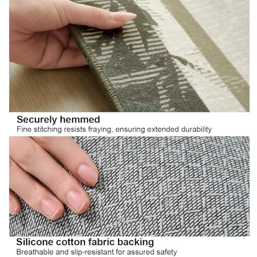 Tapis de chambre vert antidérapant et doux | Moquette facile à nettoyer - 5