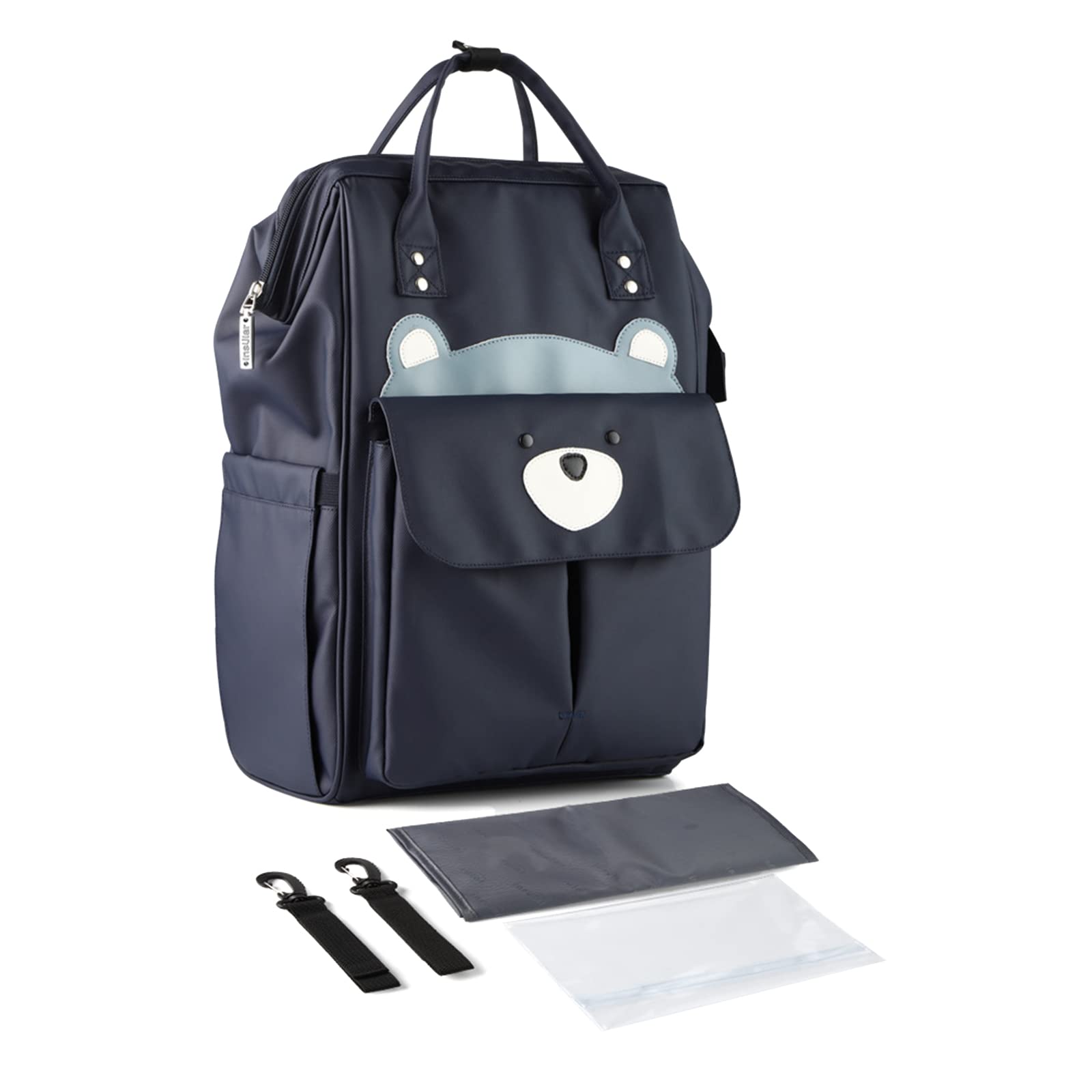 SONARIN Elegante Grande Mochila de Pañales para Bebé,Bolsa de Pañales Multifunción Impermeable Bolsa para Pañales de Viaje con Cambiador y Ganchos Carrito Bebé para Mamá & Papá