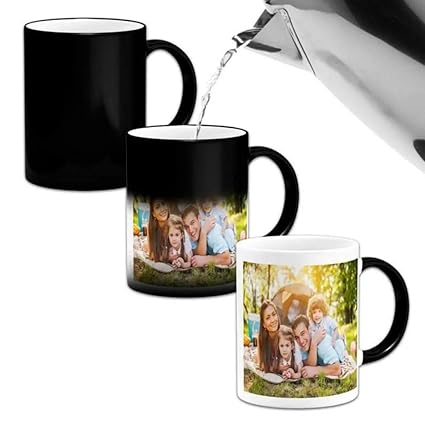 Vikshub Ceramic Photo Magic Custom Name, add Photo, Logo, Text for Birthday Gift, Ceramic Coffee Mug (330 ml)