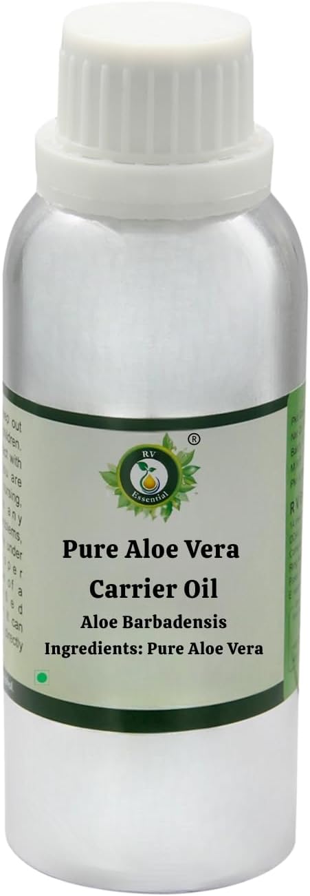 R V Essential Pure Aloe Vera Carrier Oil 300ml (10oz)- Aloe Barbadensis (100% Pure and Natural Cold Pressed)