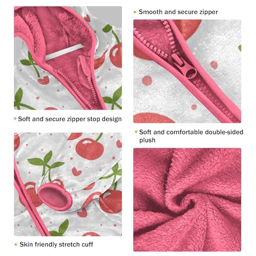 OTVEE Cherry Fruit Dot Kids Hoodie Jacket Fall Spring Full Zip Warm Outwear Coat3