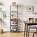IBUYKE Wine Rack Freestanding Floor, Bar Cabinet for Liquor and Glasses,4-Tier Wood Coffee Bar Cabinet,Glass Holder and Storage Drawer for Home Bar Kitchen Living Room,Rustic Brown UTMJ905H