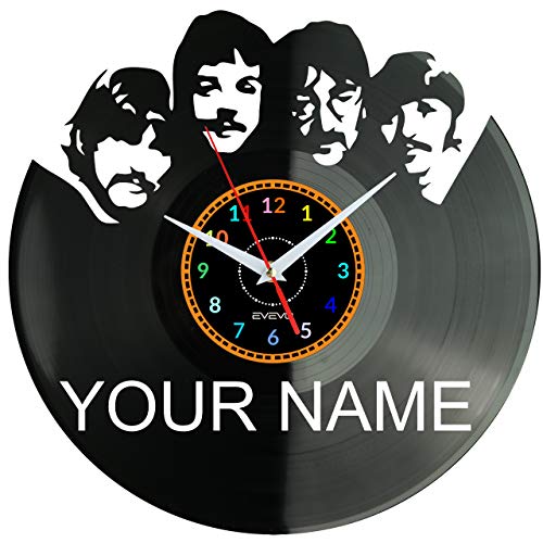 EVEVO The Beatles Disque Vlnyle Disques Vinyliques Horloges Murales Vinyle Record Mur l’horloge Créatif Classique… - Les Beatles, Paul McCartney, John Lennon, RIngo Starr, George Harrison EVEVO The Beatles Disque Vlnyle Disques Vinyliques Horloges Murales Vinyle Record Mur l'horloge Créatif Classique…