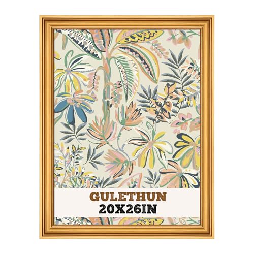 GULETHUN 20x26 Frame Transitional Modern Design Picture Frames 20 by 26 Rustic Poster Frame for Home Decor Gold Vintage Photo Frame Horizontal or Vertical Display Choose Size & Color