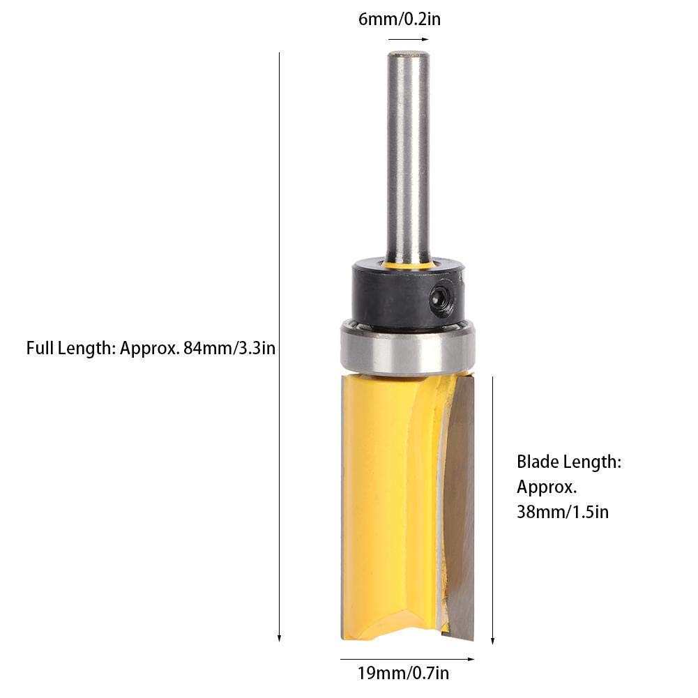Hyuduo Top Bottom Bearing Flush Trim Router Bits Yellow Woodworking