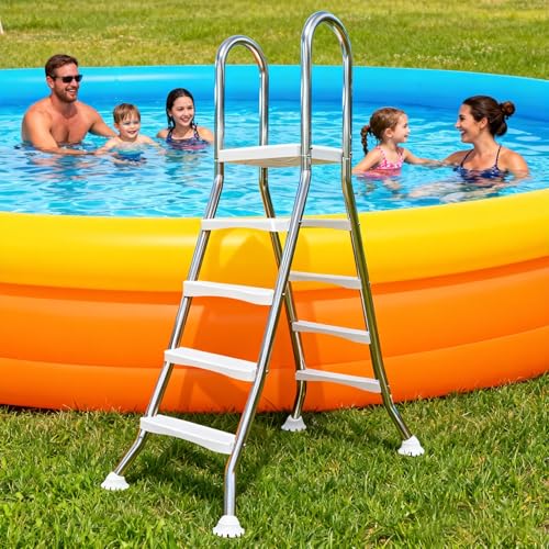 Escalera para piscina de acero inoxidable 304 con 4 peldaños miniatura 2