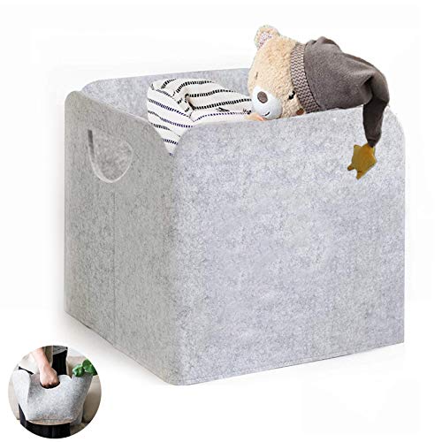 DZSEE Caja de Almacenaje, Cubos de Fieltro Organizador Plegable con Manijas, Caja para Almacenaje para Hogar, Oficina, Armarios, Ropa, Juguetes y mas