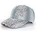 Niuyy Casquette de baseball avec lumière LED - Pour homme - Motif papillon - En denim - Avec strass - Pour l'hiver - Pour enfants de 4 à 6 ans, a, taille unique