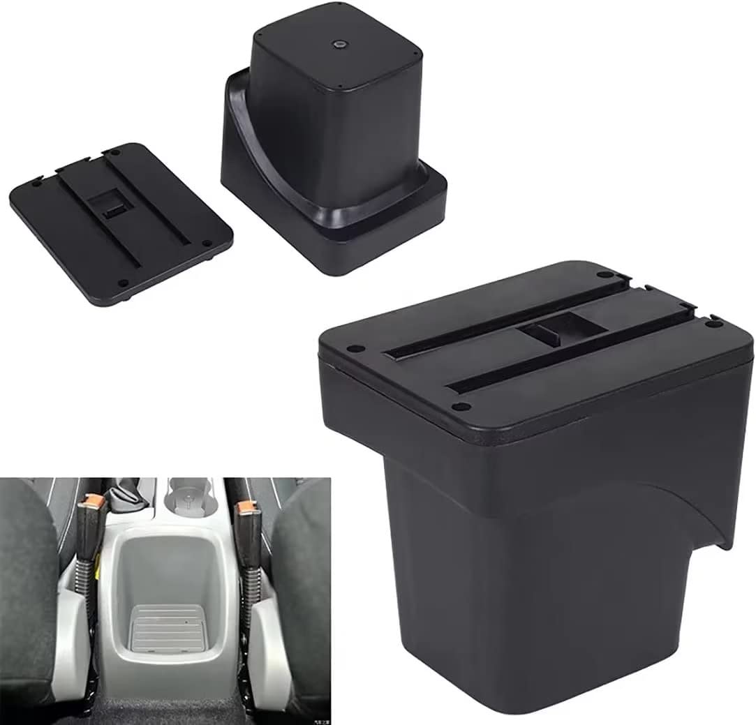 Podłokietnik dwuwarstwowy Ford Focus 2 Mk2 2005–2011, pudełko do przechowywania konsoli środkowej z 4 portami USB, uchwyt na kubki, akcesoria do podłokietników, kolor czarny