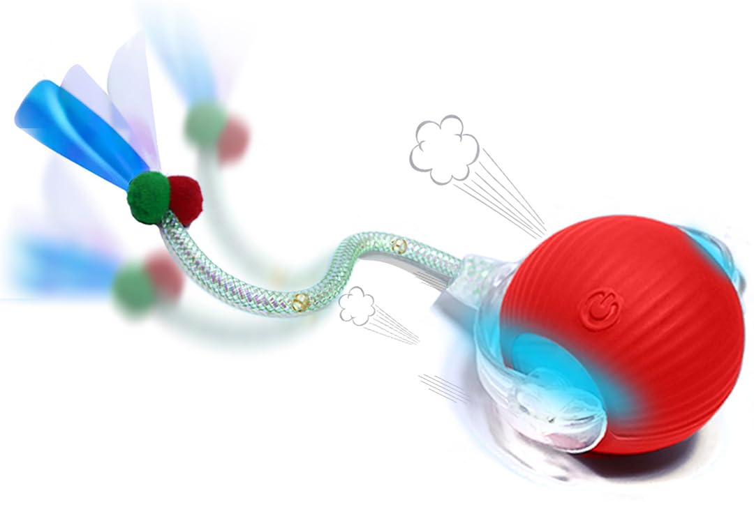 GlowPounce Interactive Rolling Ball Toy for Indoor Cats & Small Dogs – Motion-Activated Smart Moving Ball with LED Lights – Rechargeable Automatic