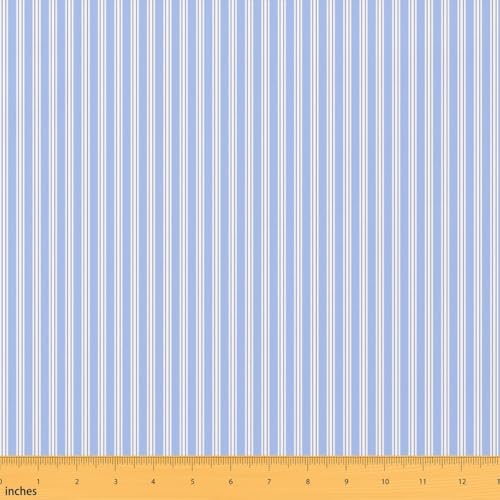 Stripes Fabric by The Yard,Simple Stripes Indoor Outdoor Fabric,Geometric Lines Aesthetic Upholstery Soft Fabrics Kids Girls Sewing Lovers,Bule Craft & Hobby Fabrics 5 Yards Whole Piece,180" L x 59" W