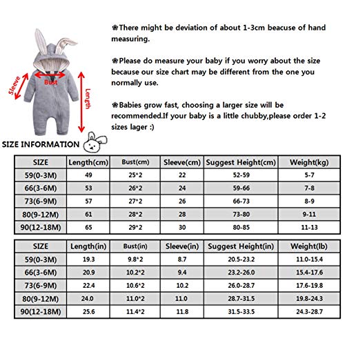 Baby Konijn Oren Romper Pasgeboren Baby Hooded Kleding Ademend Babysuits Katoen Rits Jumpsuit Uitloper Trui Cadeaus voor… - Image 4