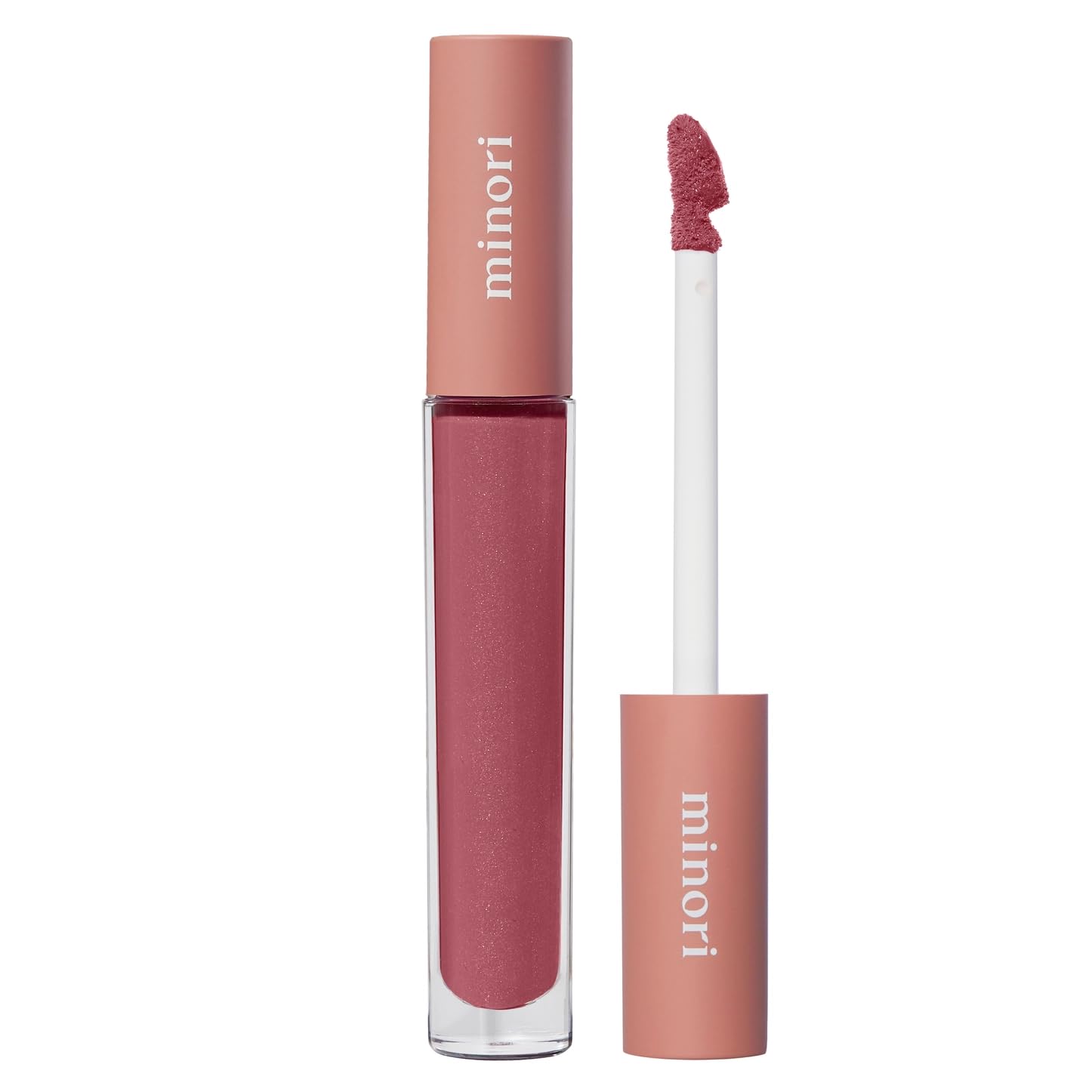 Minori Lip Gloss, Juneberry Shade, Hydrating, Non-Sticky Sheer Gloss with Jojoba, Shea Butter & Vitamin E, Vegan & Cruelty-Free, Moisturizing Lip Shine, 0.11 fl oz