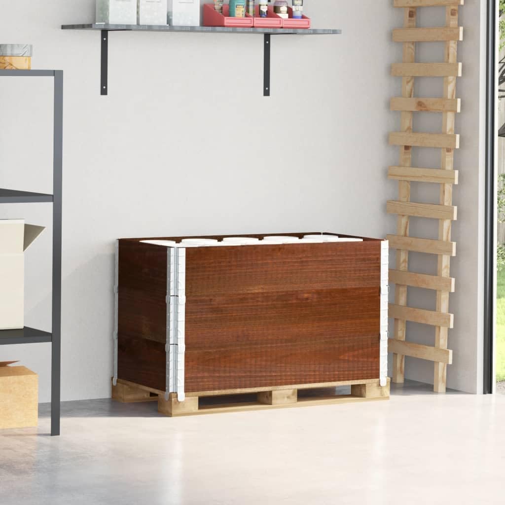 Paretali per Pallet 3pz Marroni 100x50cm Legno Massello di Pino, Commercio e Industria,Movimentazione di Materiali,Pianali di carico e Pallet, 22.1kg-3295373