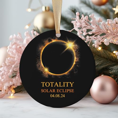 Solar Eclipse Ornament 2024, 2024 Total Solar Eclipse Ornament, Solar Eclipse, Solar Eclipse Souvenir, April 8th Gift, Eclipse Keepsake, Christmas Tree, Gift Exchange