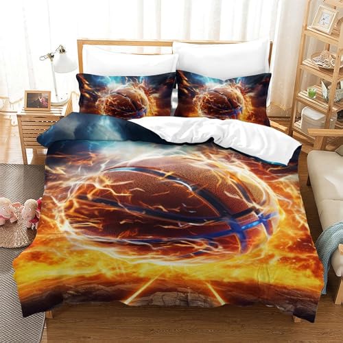 Housse de couette basket 140x200 cm avec taies en microfibre - 2